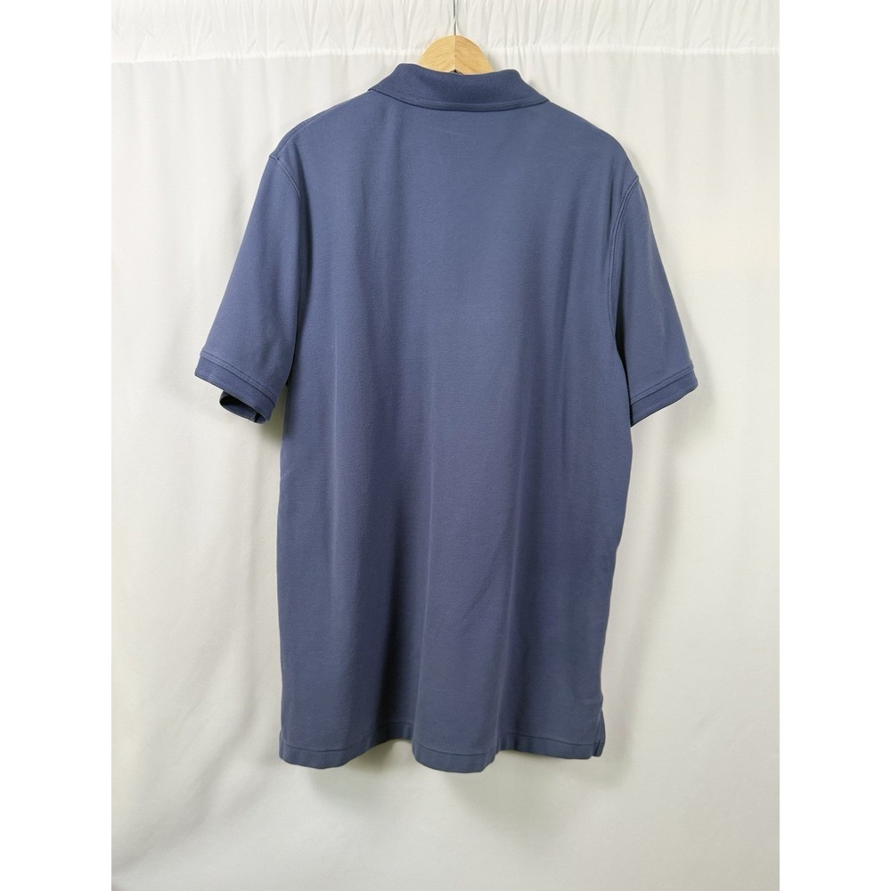 LL Bean Premium Double L Polo Shirt Traditional Fit Pique Slate Blue Mens L Tall - Picture 4 of 6